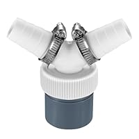 Geschirrspüler und Waschmaschine Abfluss Adapter Doppelanschluss Y mit Abgang für Rohr Ø40 mm und Eingang Ø18-24 mm Set für Waschmaschine, Geschirrspüler, Trockner, Gartenschläuche