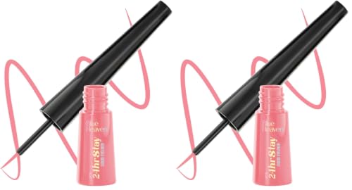 Image of Blue Heaven 24hr Stay Liquid Eyeliner Waterproof Smudge Proof | Quick Dry, Fine-Tip Brush for Precision | Long-Lasting Eye Liner for Women | Cotton Candy | 3ml (Pack of 2)