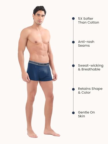 Image of Freecultr Men's Cotton Trunks | Breathable & Moisture Absorbing | Soft Comfort Fit | Everyday Innerwear