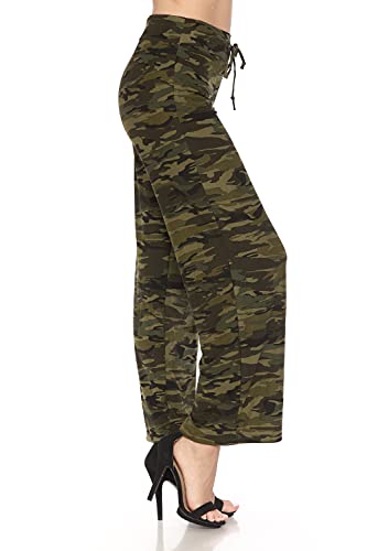 Image of Leggings Depot Women's Wide Leg Drawstring Pajama Pants for Lounge, Sleep | Soft, Breathable Poly-Span, Drawstring Waist, Comfy, Casual, Yoga, Everyday
