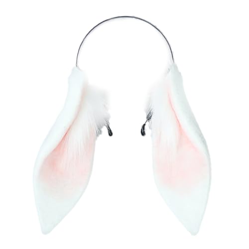Faylay Women Cosplay Bunny Ears Rabbit Headband Animal Ears Furry Bunny Ears Party Accessories (MHTCET-1White)