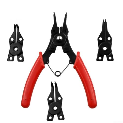 Yuanpgky 4-in-1 Circlip Pliers Set with Snap for Ring Pliers and Retaining Crimping Tongs, High Carbon Steel Construction for Spring Installation and Removal in Home