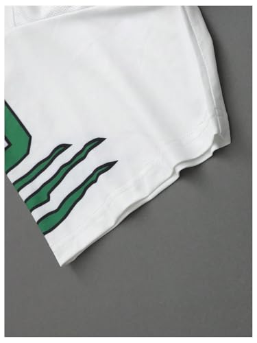 GORGLITTER Men's 2 Piece Beach Vacation Outfits Number Print Short Sleeve Jersey Shirts Drawstring Waist Pants Set4