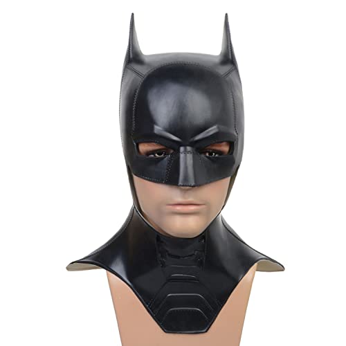 HugOutdoor Halloween Cosplay Man Cool Mask Superhero Knight Black Latex Full Head Masks Party Costume Accessories for Adult Size - Image 3