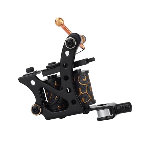 BAMTTOO Tattoo Coil Machine 8 Wraps Tattoo Gun Coil Liner Shader Iron Frame Coils Machines for Tattoo Beginners Starters Black