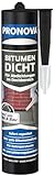 Pronova Bitumen Dicht Bitumendichtmasse Dach Abdichten Sofort Regenfest & Frostbeständig Bitumenmasse zum Kleben und Abdichten Bitumen-Schindel Bitumenkleber Kaltkleber Außen 300ml Schwarz