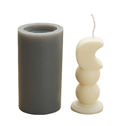 JIUYECAO Liebeszepter Mond Zepter Kerze Form Liebe Zepter 3D Mond Herz Truncheon Silikon Kerze Form DIY Handmade… – Bild 4