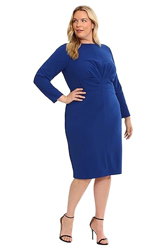 Image of Maggy London Women's Dresses Wide Waistband and Tuck Details Office Career Workwear Event Occasion Guest of