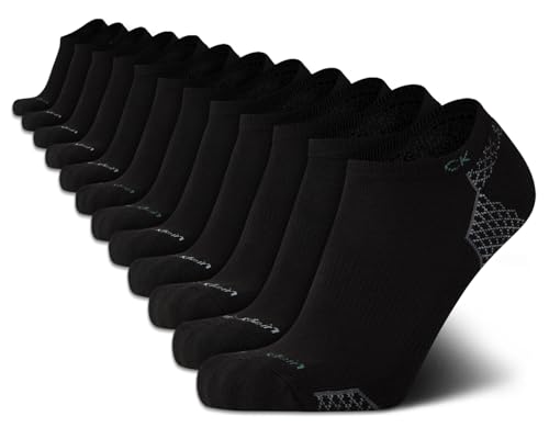 Calvin Klein Mens No Show Socks - 12 Pack Soft Cushioned Breathable Athletic Low Cut Ankle Socks for Men (Sizes: 7-12)