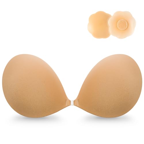 Image of Wingslove Adhesive Bra Reusable Strapless Self Silicone Push-up Invisible Sticky Bras for Backless Dress