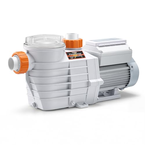 TURBRO 2.5 HP Variable Speed Swimming Pool Pump, 6,840 GPH High Flow Self-Priming Pump for In/Above-Ground Pools, with Strainer Basket, 1.5” and 2.0” NPT Fittings, 220-240V, FS25V