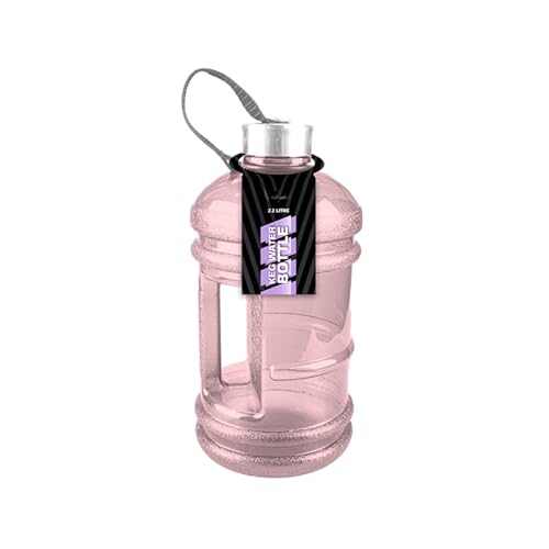 RINCS Essentials Botella de barril de agua: botella de gimnasio con asa fácil de transportar de 2,2 l, recipiente portátil extra grande para bebidas deportivas, perfecto para actividades al aire