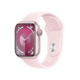 Apple Watch Series 9 [GPS + Cellular 41mm] Pink Aluminum Case with Pink Sport Band S/M (Renewed)