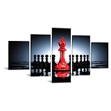 iHAPPYWALL 5-Piece Black Red Chess Art