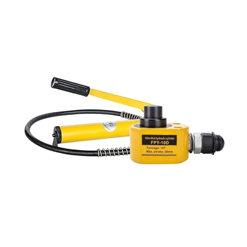 Low Profile Hydraulic Jack Power Kit,CP-700 Manual Hydraulic Hand Pump,Low Profile Jack, 2.7in Stroke Industrial Micro Hydraulic Cylinder(10T Jack+CP-180 Hand Pump)
