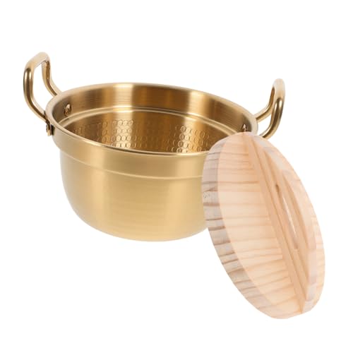 SOLUSTRE Cooking Pot Korean Ramen Pot Stainless Steel Double Handles Stylish Appearance Instant Noodles Maker