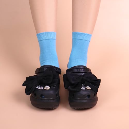 Image of Womens Viscose Bamboo Crew Socks Thin Casual Ultra Soft Colorful Above Ankle Socks Breathable Comfortable 3 /6 Pairs