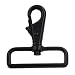 Generic Black 2" Inside Diameter D Ring Lobster Clasp Claw Swivel for Strap Pack of 6