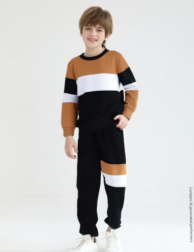 Image of mkodopy Boys Clothes Hoodie Sweatsuits Tops and Pants Boys Fall Winter Outfits Boy Clothing Set