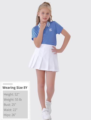 Image of EXARUS Girls Golf Polo Tennis Shirts Sleeveless Kids V-Neck Tank Tops | Equestrian UPF 50+ Quick Dry Clothes