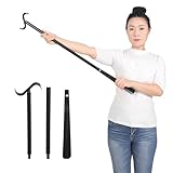 FANWER Shoulder Wand - Rotator Cuff Exercise Equipment for Physical Therapy and Rehabilitation - Portable Shoulder Stretcher Stick with Hook, 33.5', Sturdy and Black - Exercise Wand for Shoulders.