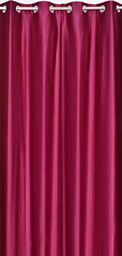 Image of Eyelet Polyester Modern Solid Crush Set of 3 Pcs. Door Curtains (7 Feet, 2 Wine + 1 White)