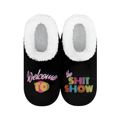 Image of Snoozies Slipper Socks -Funny Quote House Slippers for Women, Non-Slip Fuzzy