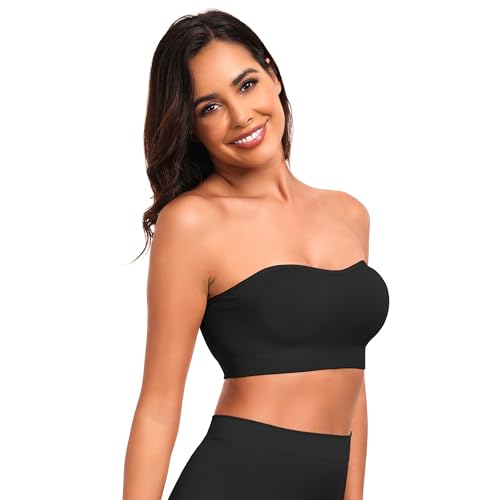 Bra for Women No Slip Silicone Grip Bandeau Bra