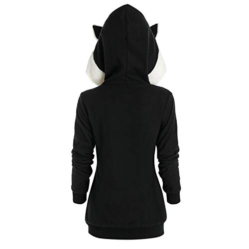 Niedliches Kapuzenpullover mit Bösen Flügeln Pulli Y2K Harajuku Hoodie Casual Mode Sweatshirt mit Kapuzen 90er E-Girl Tops Streetwear