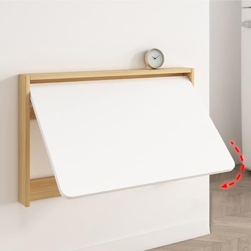 Table flottante murale robuste au design épuré en bois véritable