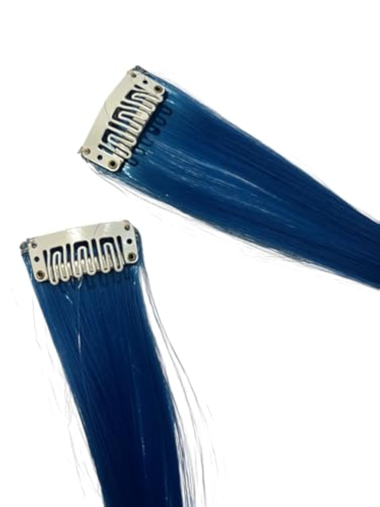 Women's 19 Inch Aqua Blue Straight Hair Extensions, Clip-On