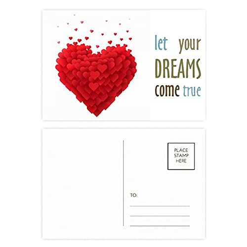 Cartes postales de Saint-Valentin en cœurs rouges pour correspondance et papeterie