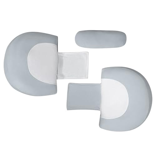 Almohada de maternidad para dormir de lado y almohada corporal de embarazo con cuña ajustable, soporte de espuma viscoelástica para espalda, vientre, caderas, funda desmontable para un fácil lavado