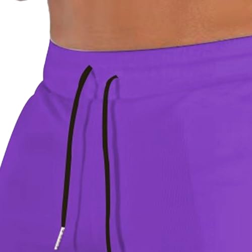 DGHM-JLMY Men's Running Workout Gym Shorts Summer Casual 3" Beach Shorts Drawstring Square Leg Shorts with Pockets2