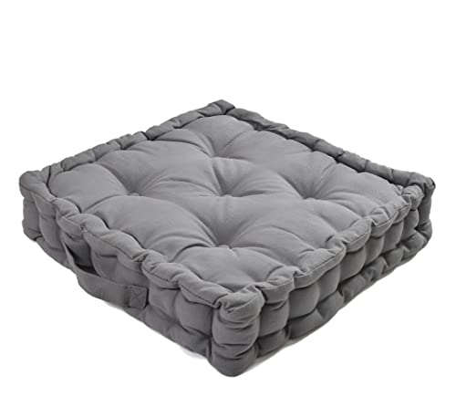 Cojín elevador para sillón de 100% algodón, cuadrado, grande, para silla de comedor, cojín grueso y firme, ideal para el hogar, oficina, jardín, embarazo, maternidad, ancianos, postcirugía (gris)