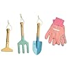 31ishhop3al - Gardening Set, Tool Kit, for Kids, STEM, Includes Tote Bag, Spade, Watering Can, Rake, Fork, Trowel and Gloves (Floral)