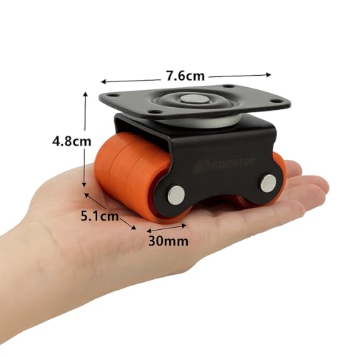 Image of 4pcs Revolving Caster Wheel 360KG Load Capacity | Roller Sixer Castor Wheels Size: 30mm | 360 Degrees Rotating Heavy Duty for Trolley, Furniture, Table, Sofa, Bed Etc - Pack of 4pcs