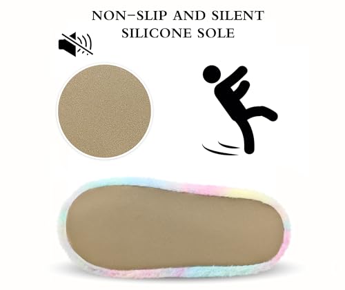 Image of Keyela Women's Ballerina Slippers,Non-Slip Bedroom Slippers Socks | Soft fuzzy slipper socks for ladies Indoor home slippers Cozy sock slippers Ballet Slippers
