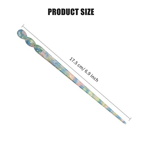 10 Pieces Acetate Hair Sticks, Women Styling Hair Vintage, Leopard Print Tortoise Shell Hairpin, Girls Chopsticks Hairpins, Disk Hair Sticks For Long Hair, Hair Accessories With Flannelette Bag #TOP1