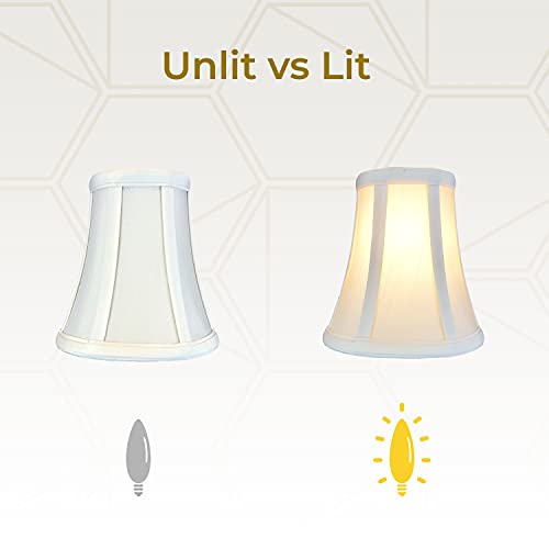 Image of Royal Designs, Inc. BSO-704FC-6WH True Bell Basic Lamp Shade with Flame Clip, 3.5 x 6 x 6.25, White