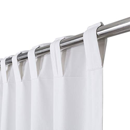 Livingroom Curtains 2 Panel Sets 50X108 Inch White In Textured Slub Cotton,Bathroom Window Curtains,White 108 Inch Curtains,Cotton Curtains,Tab Top Curtains,White Cotton Curtains,White Panel Curtains #TOP2