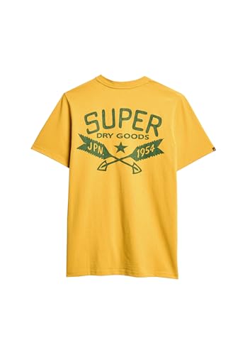 Superdry Herren Outdoor T-Shirt mit Grafik Senfgelb Meliert S
