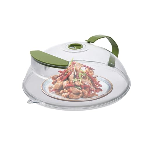 Cubierta para alimentos para microondas, protector contra salpicaduras con tanque de agua, utensilio de cocina y colador a prueba de salpicaduras, tapa de microondas con ventilación media para cocinar
