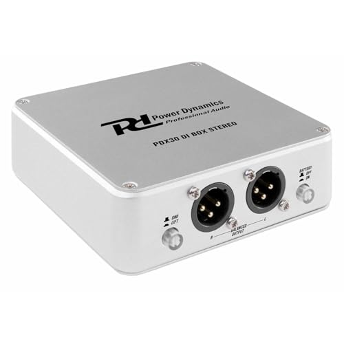 Power Dynamics PDX30 aktive Stereo-DI-Box (Phantom oder 9-V-Batterie)