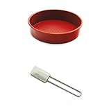 Dimensiones: ø 26 cm Lacor 66738 - Molde redondo, 26 cm, silicona, rojo + Lacor 67427 - Espátula de silicona, 26 cm