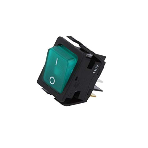 Interrupteur rocker DPST Bulgin C6053ALBG21197W bipolaire OFF-ON 16A 250VAC avec lampe néon verte