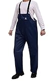 RainRider Rain Bib Pants for Men Women 150D Oxford Safety Trousers Heavy Duty Waterproof Work Pants Rip-Stop Overalls(Navy,2XL)