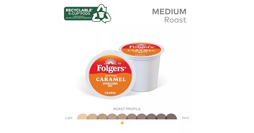 Image of Folgers Caramel Drizzle Flavored Coffee, 96 Keurig K-Cup Pods