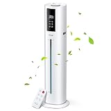 9L Humidifiers for Large Room,VCK Ultrasonic Cool Mist Top Fill Humidifier with Essential Oil Tray,3 Mist Speed,360°Nozzle,Timer, Customize humidity for Baby Adults Home School Office Plants