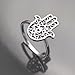 SilverDia Hamsa Hand Ring 925 Sterling Silver Hand of Fatima Ring Handmade Filigree Khamsa Evil Eye Hamsa Hand Amulet Protection Khmissa Tafust Jewelry Religion Gift Good Luck